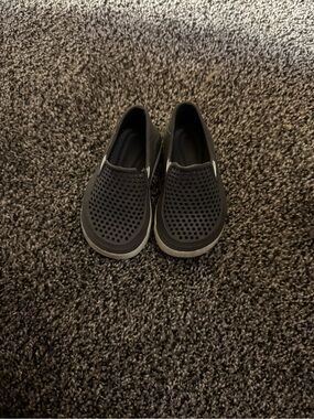 Kids Black Slip-On Water Shoes for Play and Swim